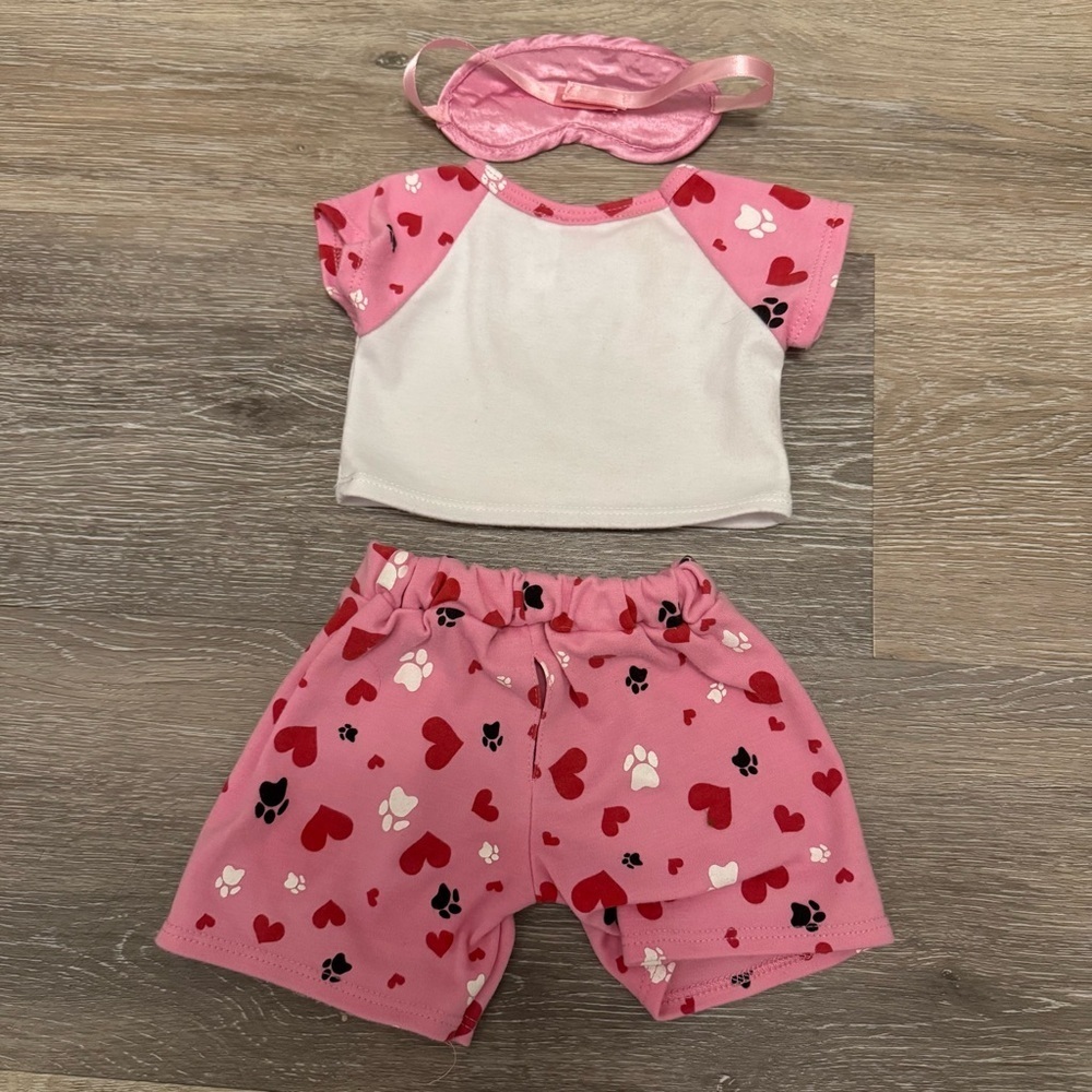 Build A Bear Puppy Love Pajamas & Mask Sleep Set Dalmatian Plush Clothes - Picture 2 of 7